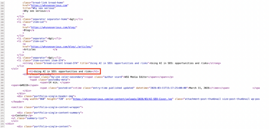How to audit H1 tags on your site